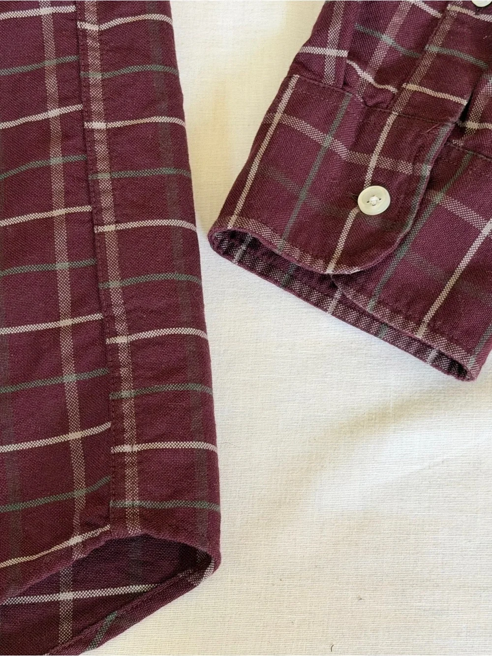 J. Crew Oxford Flex Shirt Men Extra Large Burgundy Button Down 100 % Cotton NEW